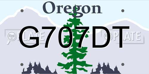 G707DT Oregon License Plate