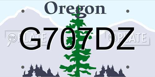 G707DZ Oregon License Plate