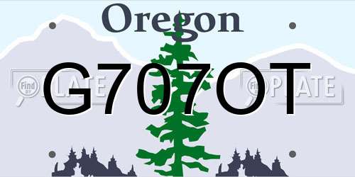 G707OT Oregon License Plate