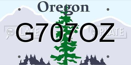 G707OZ Oregon License Plate