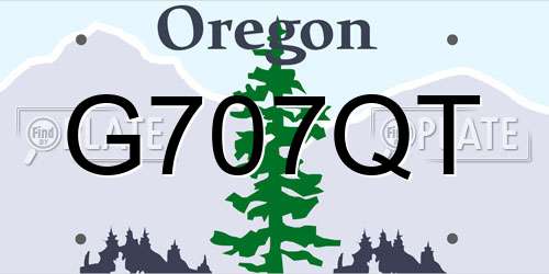 G707QT Oregon License Plate