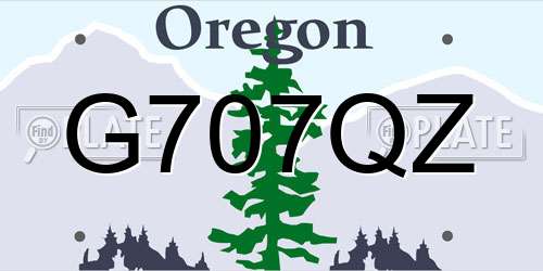 G707QZ Oregon License Plate