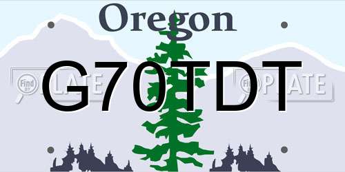 G70TDT Oregon License Plate