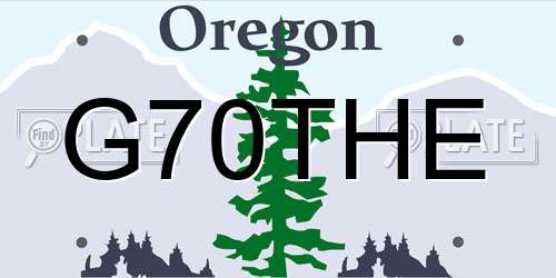 G70THE Oregon License Plate