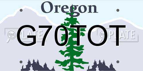 G70TOT Oregon License Plate