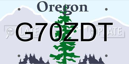G70ZDT Oregon License Plate