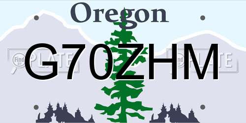 G70ZHM Oregon License Plate