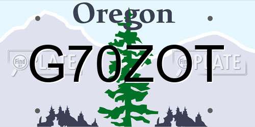 G70ZOT Oregon License Plate