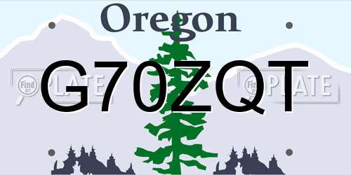 G70ZQT Oregon License Plate