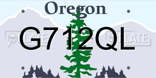 G712QL Oregon License Plate
