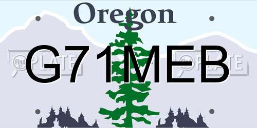 G71MEB Oregon License Plate
