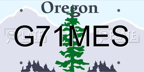 G71MES Oregon License Plate