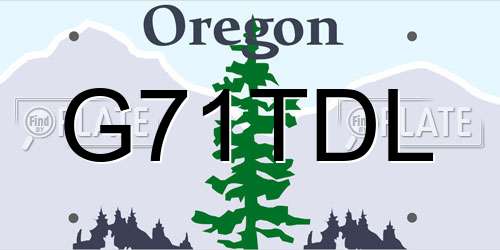G71TDL Oregon License Plate