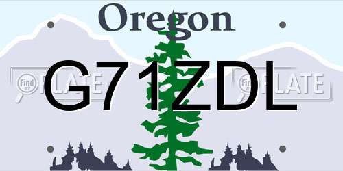 G71ZDL Oregon License Plate