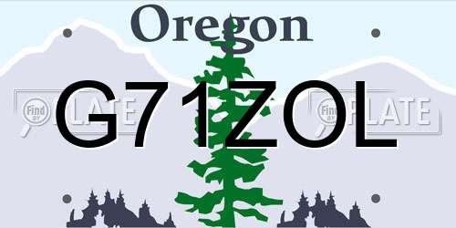 G71ZOL Oregon License Plate