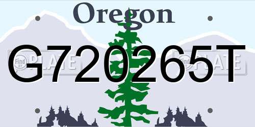 G720265T Oregon License Plate