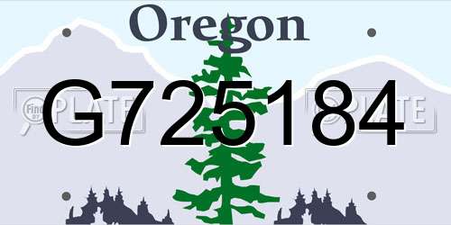 G725184 Oregon License Plate
