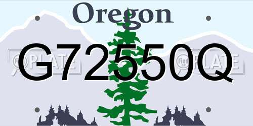 G72550Q Oregon License Plate