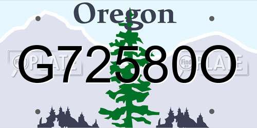 G72580O Oregon License Plate