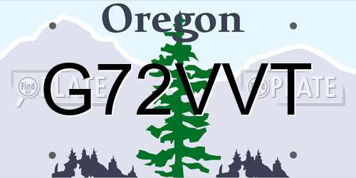 G72VVT Oregon License Plate