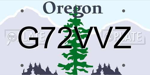 G72VVZ Oregon License Plate
