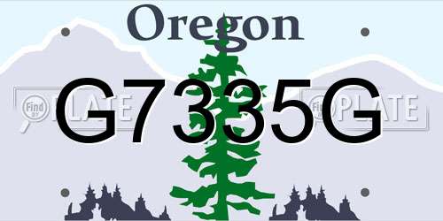 G7335G Oregon License Plate
