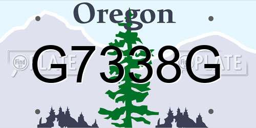 G7338G Oregon License Plate