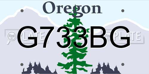 G733BG Oregon License Plate