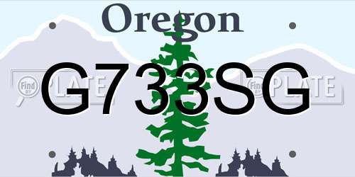 G733SG Oregon License Plate