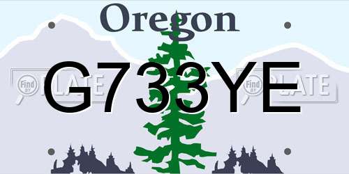 G733YE Oregon License Plate