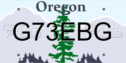 G73EBG Oregon License Plate