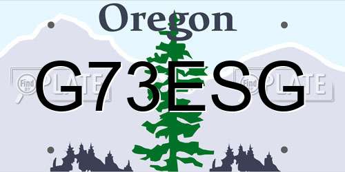 G73ESG Oregon License Plate
