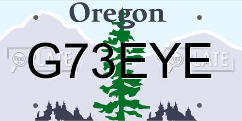 G73EYE Oregon License Plate
