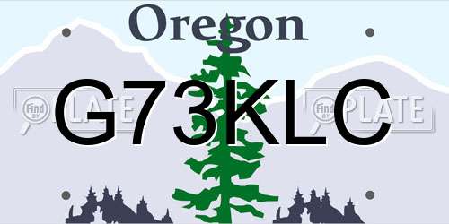 G73KLC Oregon License Plate