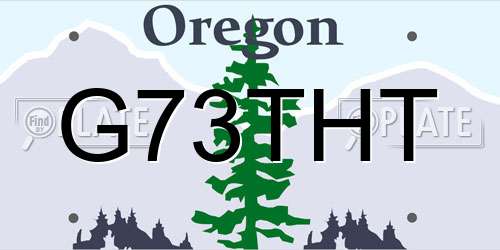 G73THT Oregon License Plate