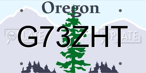 G73ZHT Oregon License Plate