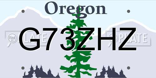G73ZHZ Oregon License Plate