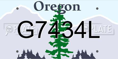 G7434L Oregon License Plate