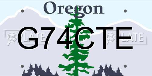 G74CTE Oregon License Plate