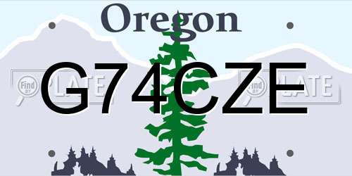 G74CZE Oregon License Plate