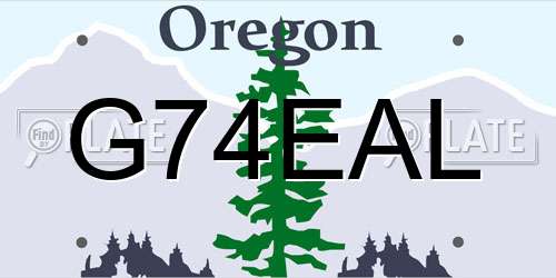 G74EAL Oregon License Plate