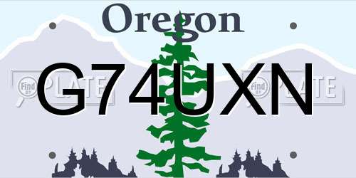 G74UXN Oregon License Plate