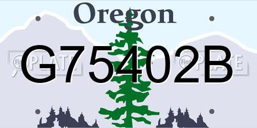 G75402B Oregon License Plate