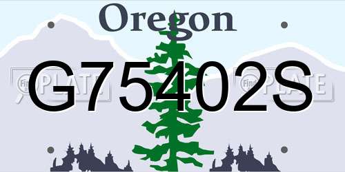 G75402S Oregon License Plate