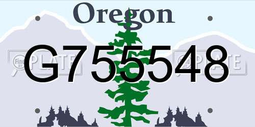 G755548 Oregon License Plate