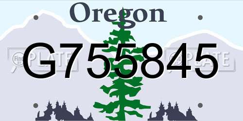 G755845 Oregon License Plate