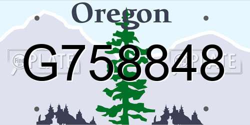 G758848 Oregon License Plate