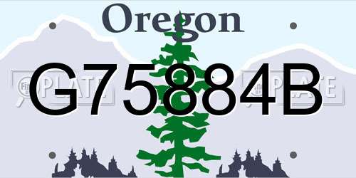 G75884B Oregon License Plate