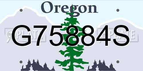 G75884S Oregon License Plate