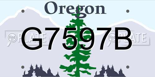 G7597B Oregon License Plate